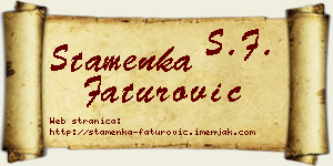 Stamenka Faturović vizit kartica